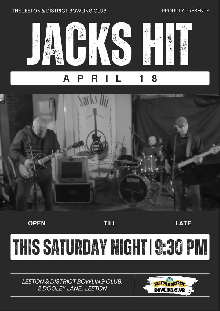 Featured image for “Jacks Hit Live at Leeton Bowls This Saturday Night”