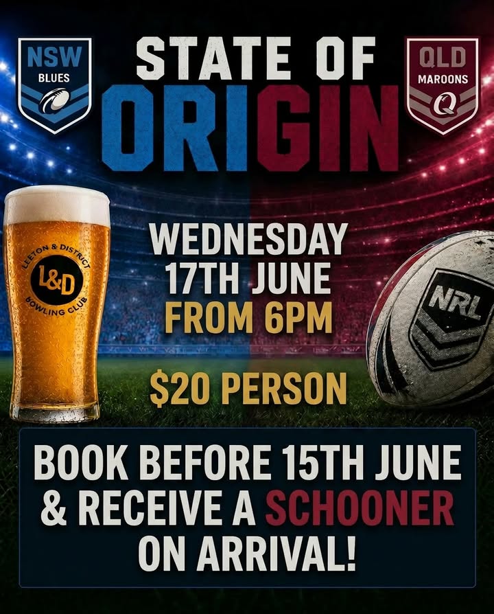 Featured image for “State of Origin Game 2 Watch Party at Leeton Bowls”