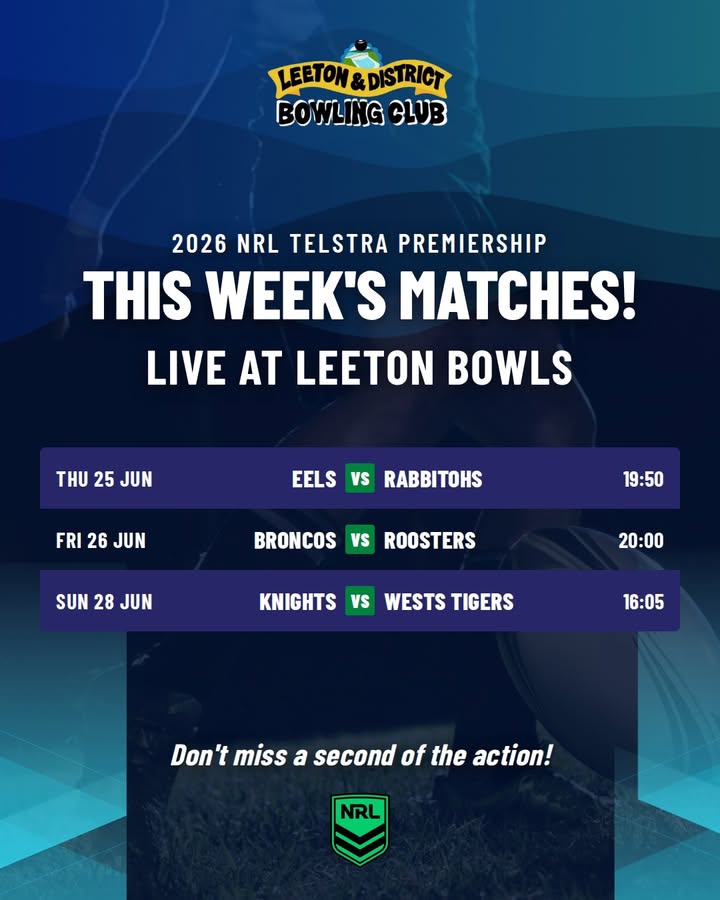 Featured image for “Watch This Week’s NRL Matches Live at Leeton Bowls”