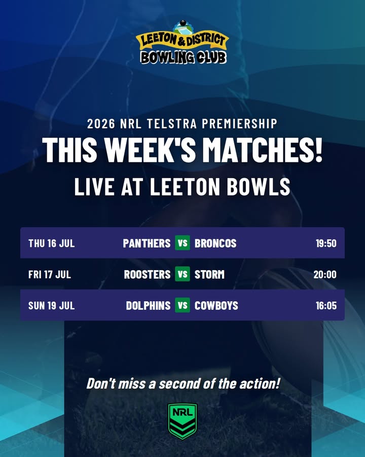 Featured image for “Watch Live NRL Matches This Week at Leeton Bowls”