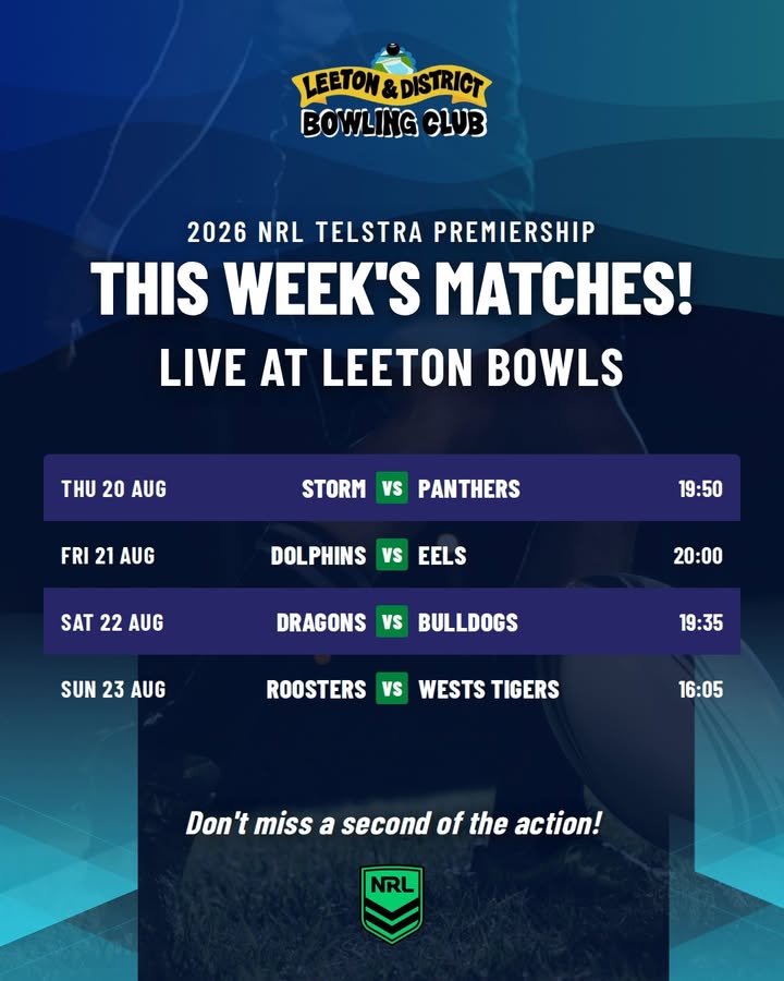 Featured image for “2026 NRL Telstra Premiership Live at Leeton Bowls This Week”